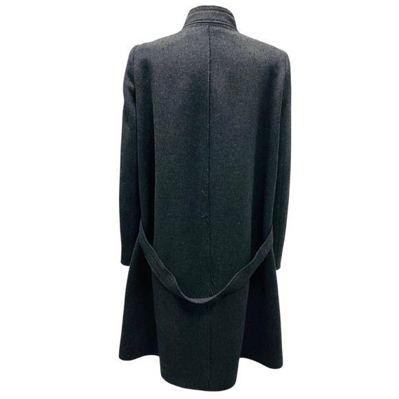 MANTU CHARCOAL GREY WOOL AND ANGORA COAT - Picture 3 of 5